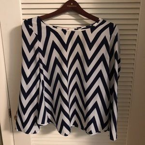 Navy Chevron Blouse